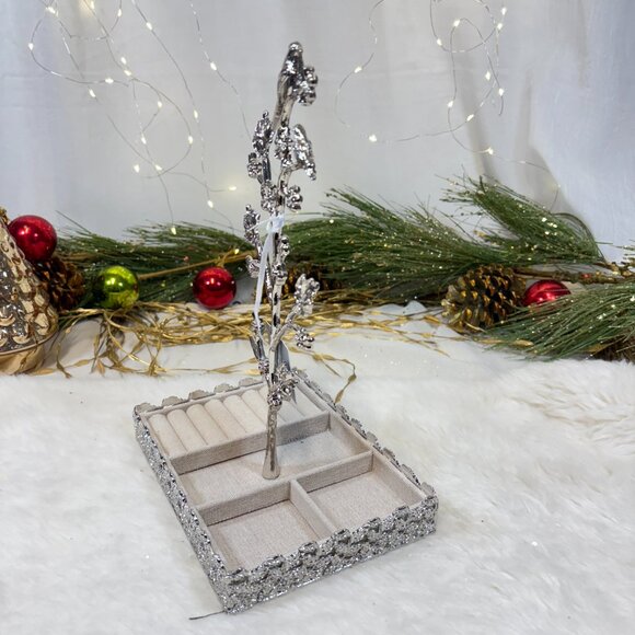 Nicole Miller Silver Metal Jewelry Birds Tree Necklace Ring Holder Stand Gift - Picture 5 of 7